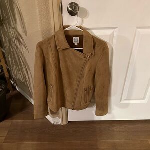 ZOE FAUX SUEDE MOTO JACKET